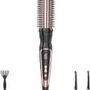 Heated Round Brush 1 1/2 Inch Curling Brush,Volumizing Thermal Brush 1.5 Inch Ceramic Tourmaline Heated Hot Ionic Iron, Curling Wand Hair Styler Tool (Rose Gold, 1.5 inch)