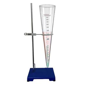 1000ml Imhoff Cone with Metal Stand – Graduated Plastic Sedimentation Cone for Biofloc Test, Aquaculture, Sludge & Wastewater Analysis – Transparent Lab Cone