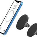 TechMatte for Magsafe Car Mount, Magnetic Air Vent Phone Holder for Car Compatible with iPhone 17 16 15 14 13 12 Pro Max Plus Mini & MagSafe Case, Portable Electronic Device Mount (2 Pieces, Black)
