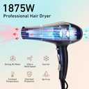 CONFU Hair Dryer, Professional Ionic Salon Blow Dryer with Diffuser for Women and Men, 5X Fast Drying, Powerful and Quiet Hair Blow Dryer for Fast & Easy Styling (1875 Watts) (Carbon Black)