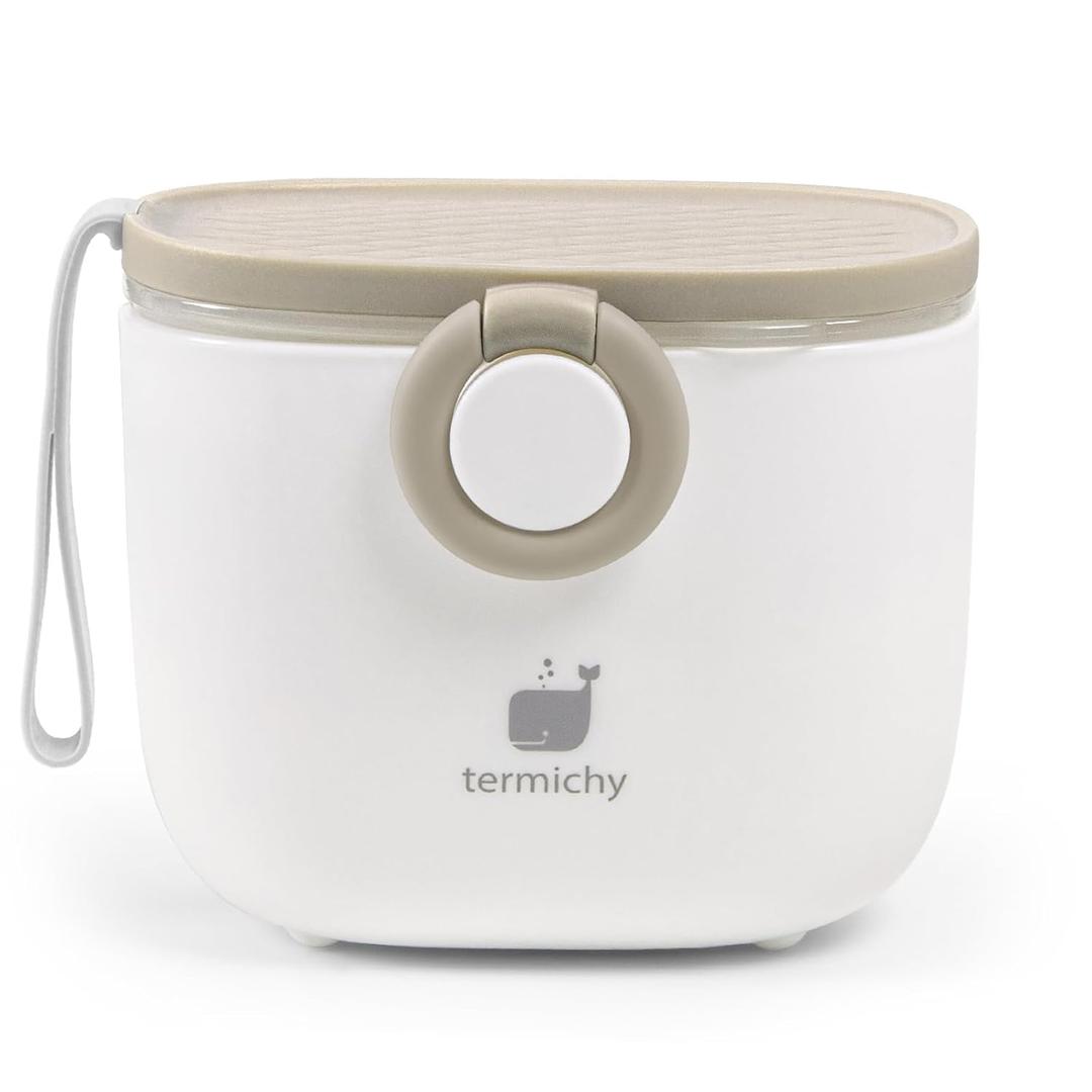 Termichy Baby Formula Dispenser, Portable Formula Dispenser Container with Scoop and Carry Handle for Travel Outdoor Activities for Baby Infant, 500ml (M-Warm Grey)