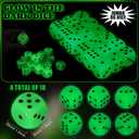 Seenelling 18 Pcs 30mm Glow in the Dark Dice Large Opaque Jumbo Acrylic D6 Dice for Casino, Craps, Table Games and Board Games Party Favors