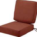 Classic Accessories Montlake Water-Resistant 25 x 25 x 5 Inch (seat)/25 x 22 x 4 Inch (back) Patio Cushion Set, Heather Henna Red, Chaise Lounge Cushions Outdoor
