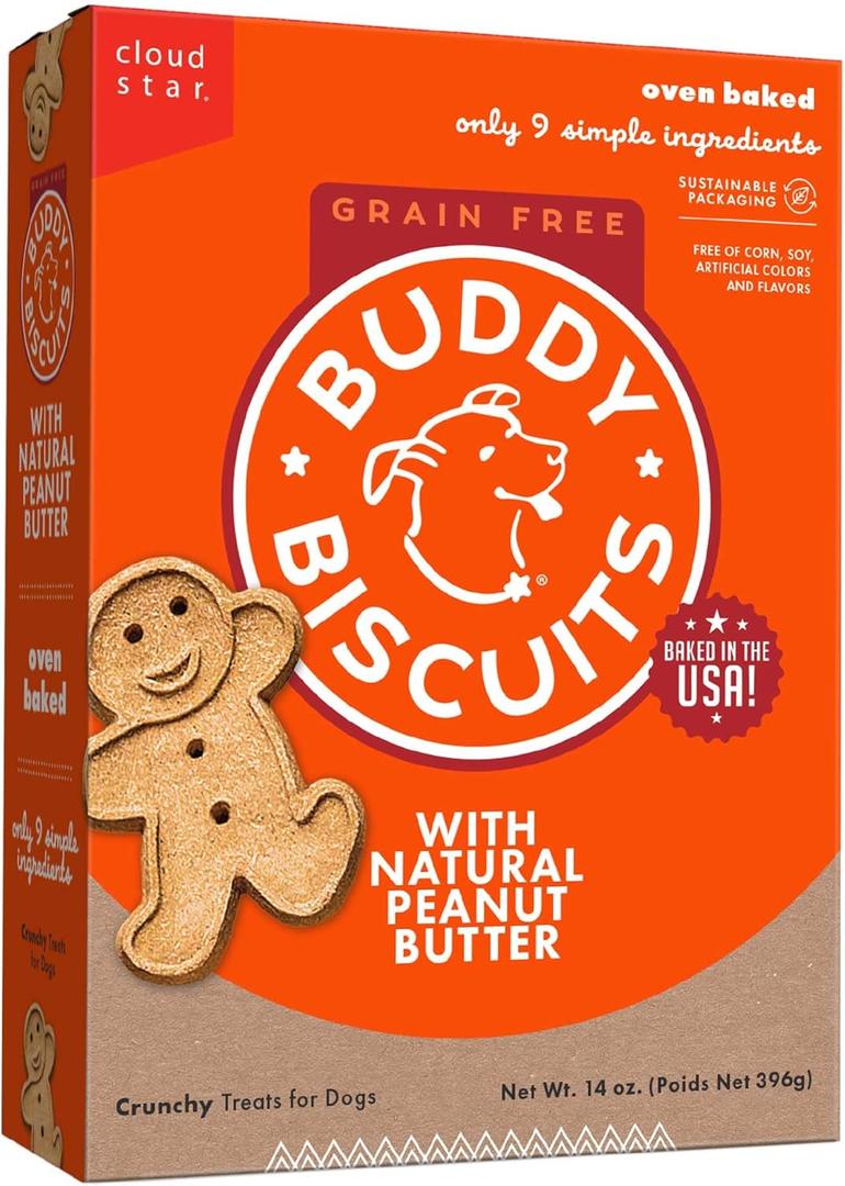 Buddy Biscuits 14 oz. Box of Grain-Free Crunchy Dog Treats Made with Natural Peanut Butter 03-16-s2027