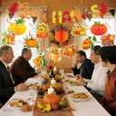 Fall Thanksgiving Decorations Banner for Party - Fall Office Decorations for Work - September Thanks Giving Decor Set - Autumn Festival Give Thanks Decor Kit - Orange