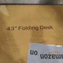 TEMI Small Computer Desk Folding Table - No Assembly, Compact 43.3" Foldable Desk with Power Outlets & USB Charging Port, Portable Small Office Desk, Ideal Mini Study Table for Narrow Spaces, White Ash