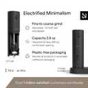 LARS NYSM Electric Salt and Pepper Grinder Set, USB Rechargeable, Automatic Salt and Pepper Mills, Spice Shakers Refillable with LED Light, Adjustable Coarseness, Ceramic Grinder (Carbon Black)