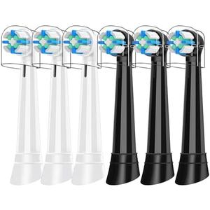 6 Pcs IO Brush Head Compatible with Oral B IO, Replacement Brush Heads Compatible with Oral B IO 2/3/4/5/6/7/8/9/10 Electric Toothbrushes (Black/White)