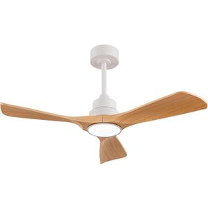 42 Inch Ceiling Fans with Lights and Remote, Dimmable LED Light, Quiet DC Motor, Modern Ceiling Fan with Light for Outdoor Indoor Bedroom Living Room Patios Farmhouse(Not Solid Wood)