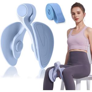Pelvic Floor Exercise Devices, Inner Thigh Kegel Exerciser, Kegel Trainer for Postpartum Rehabilitation, Exerciser of Thigh at Home, Hip Under Desk Exercise Men Women with Band