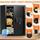 21.65"H Large Safe Box for Home, 3.8 cu ft Anti-Theft Safe with A4 Fireproof Bag, Steel Security Safe with Keypad Lock, Backup Keys, External Power Supply Box, Document Safe for Cash Medicine Document