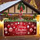 ROCKY&CHAO Christmas Garage Door Cover, 6x13ft Ball Decoration Banner, Holiday Backdrop for New Year Party