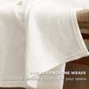 Bedsure GentleSoft 100% Cotton Large Throw Blanket for Couch 50x70 inches - Breathable and Lightweight, Soft Cozy Herringbone Woven Cotton Throw for Summer, Cream Office Chair Blanket