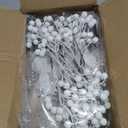 56 Pcs Christmas Tree Decorations, Christmas Ornaments Set with Poinsettias Artificial Flowers, Berry Stems and Pine Cones, Xmas Floral Decor for Tree, Wreath and Garland (White)