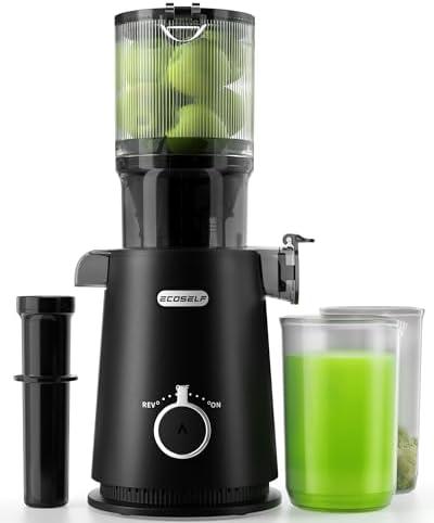 ECOSELF Black Juicer Machines with Wide Mouth, High Juice Yield