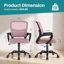 OLIXIS Ergonomic Office Desk Chair, Mid-Back Executive Computer Chair, 21.7''D