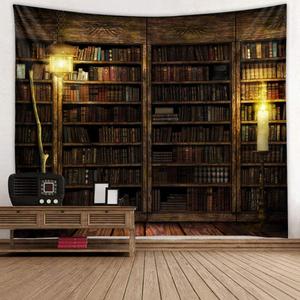 Vintage Bookshelf Tapestry Wall Hanging - Study Room Picture Art Tapestry Retro Bookshelf Wall Art Library Bohemian Hippie Wall Tapestries Bedroom College Dorm Decor XL (90L" x 70W")