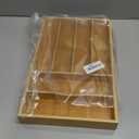 Bamboo Silverware Organizer, Bamboo Kitchen Drawer Cutlery Organizer, Utensil Holder, Flatware Organizer Tray (15.8"x9.5"x1.6")