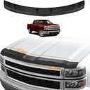 TripleAliners Hood Deflector Protector Compatible with 2014-2015 Chevy Silverado 1500 Accessories Hood Protector TPE Bug Deflector Shield Replacement