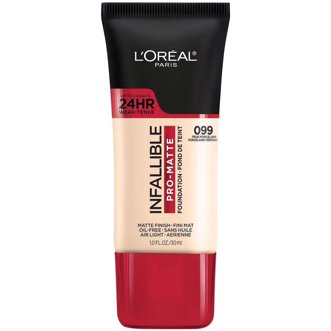 L'Oreal Paris Cosmetics Makeup Infallible Pro-Matte Liquid Longwear Foundation, True Porcelain, 1 fl oz.