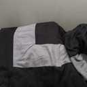 Oversize Black/Grey Comforter Micro Suede Patchwork Bed in A Bag King Size Bedding