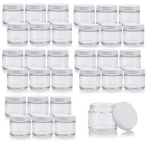 Zentriqlla 26 Pack 2oz Glass Jars with Lids, BPA-Free Round Clear Glass Containers for Spices, Crafts, Ointments, Leakproof Food Storage Mason Canning Jars for Cosmetics Jello, Balm, Wedding Favor