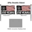 Jayus Double Sided 250th Anniversary American USA Flags 4x6 Outdoor- Vivid Colors 3Ply 1776-2026 250 Years Birthday Patriotic Flags Banners- Heavy Duty 100% Polyester with 2 Brass Grommets