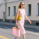 baotongle 6pcs Thank You Gift Bags with Handle Welcome Bags Return Gifts with Bow Ribbon for Wedding Bridesmaid Baby Shower Housewarming Birthday Summer Christmas Vacation(Pink with Gold Edge, 28x20x10cm/11x7.8x4inches)