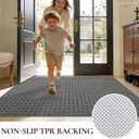 Door Mat Indoor Entrance 20x32, Non-Slip Washable Doormats Entry Way Mats, Dirt Resistant and Absorbent Welcome Mat, Easy Clean Low-Profile Doormat, Front Door, Inside Entrance, Grey