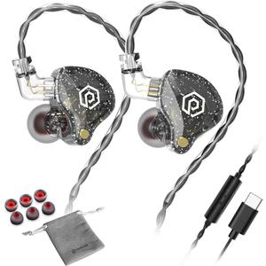 POPCORN Bass X8 Pro Type C in Ear Monitors Headphones Gaming Earbuds Headphones Stereo with Microphone (Black)