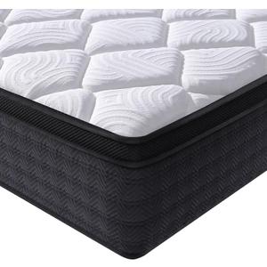 Full Size Mattress, 10 Inch Hybrid Memory Foam Full Mattress in a Box, Medium, Pressure Relief, CertiPUR-US (White)