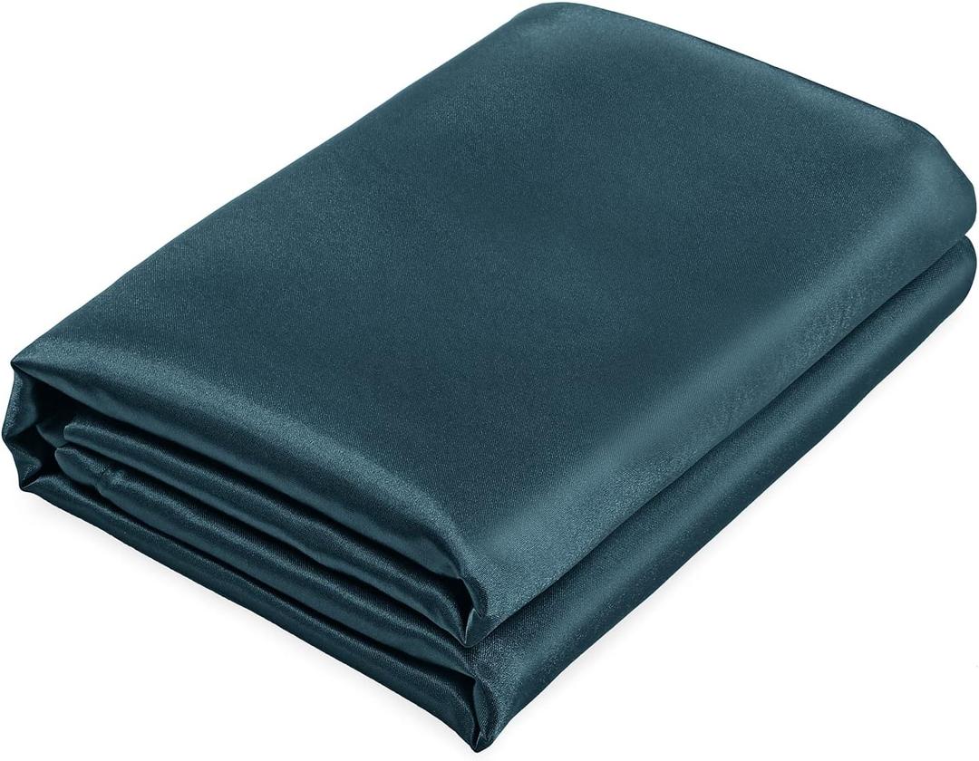 Homiest Deep Sea Blue Satin Flat Sheet - King Size, Luxury & Ultra Soft Bed Sheet