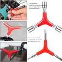 Bicycle Spoke Tension Meter Wrench Repair Tool Set, 8pcs Adjustment Bike Bicycle Spoke Indicator Tensiometer Wrench, Wheel Repair Tool W/Valve Wrench/Spoke Wrench/Tire Lever/Hex/Socket Wrench