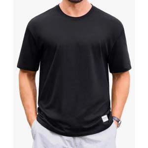 Cotrasen Men's T-Shirts Premium Cotton Short Sleeve Crew Neck Tees Classic Solid Basic Tshirt Casual Loose Fit Tee Shirts, M