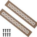 PATIKIL 12 x 2 Inch Door Air Vent Cover, 2 Pcs Heavy Duty Aluminum Grille Ventilation Cover Louvered with Mounting Screws for Cabinet Wardrobe Door, Brown