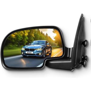 SCITOO Left Side View Mirror Fit for 2003 2004 2005 2006 2007 For Chevy Silverado For GMC Sierra 1500 Black Power Adjustment Manual Folding