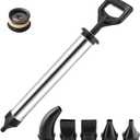 Cement Caulking Pump Thickened Stainless Steel Hand Caulk Mortar Pointing Grouting Gun Mortar Sprayer Applicator Cement Caulking Gun with 5 Nozzles (Black)