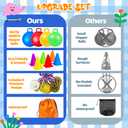 31PCS 3 in 1 Carnival Outdoor Games Combo Set for Kids, Soft Plastic Cones Bean Bags Ring Toss Games, Kid’s Gift for Birthday Party Outdoor Games Supplies, Throwing Backyard Lawn Family Toys