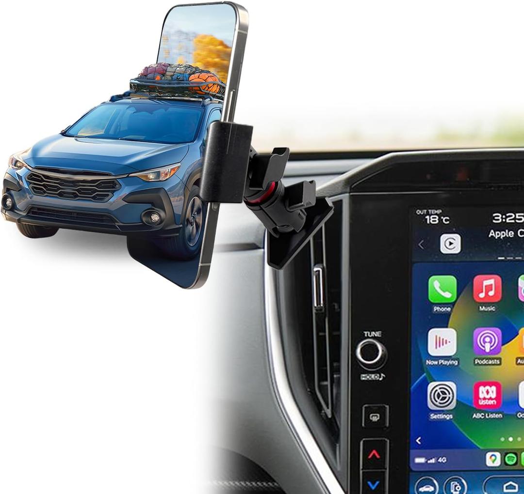 2025 Crosstrek Vent Phone Mount for 2024-2025 Impreza 2026 Crosstrek Hybrid 2022-2025 WRX Accessories | Aluminum Telescopic Air Vent Holder | Thick Case Friendly for iPhone 16/15 Pro Max, Galaxy S24