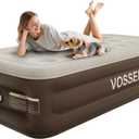 VOSSER Twin Size Airbed with Detachable Rechargeable Pump - for Camping & Home Use, Portable Design, Supports up to 330 lbs MAX