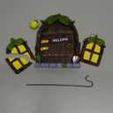 Miniature Fairy Garden Accessories Fairy Door and Windows for Trees, Glow in The Dark Yard Garden Sculpture Lawn Ornament Mini Garden Art Outdoor Decor Accessories with Lantern