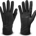 isotoner Women's Spandex Cold Weather Stretch Gloves With Warm Fleece Lining (Black)
