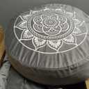 Florensi Meditation Cushion - Comfortable Floor Pillow - Traditional Tibetan Meditation Pillow with Beautiful Velvet Cover - Large Floor Cushion Seating for Adults - Premium Yoga Buckwheat Bolster (Grey)