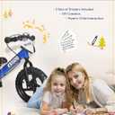 KRIDDO Pro Toddler Balance Bike 2+ Year Old with Hand Brake and Kickstand, 12 Inch Push Bicycle, Gift Bike for 2-5 Boys Girls, Blue