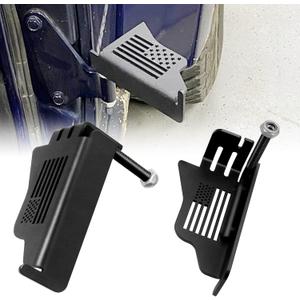 Steel Front Foot Pegs Rest Pedal Compatible with 2007-2021 Jeep Wrangler JK JKU JL JLU Unlimited 2-Door / 4-Door Exterior Door Hinge -2pcs
