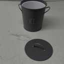 Rae Dunn Ice Bucket with Scoop - Stainless Steel Bucket with Handle, Lid and Ice Scooper - 4 Qt. Storage Bin for Ice Cubes for Bars, Parties, Backyard Barbeques, Picnics, and Camping (Grey) (Gray)