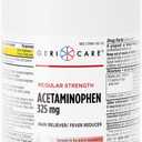 GeriCare Regular Strength Acetaminophen Pain Relief Fever Reducer Tablets, Strength 325mg Tablet | Joint, Muscle, Arthritis, Back Pain Relief 1000 Count (Pack of 1), Expiry: 2027/05