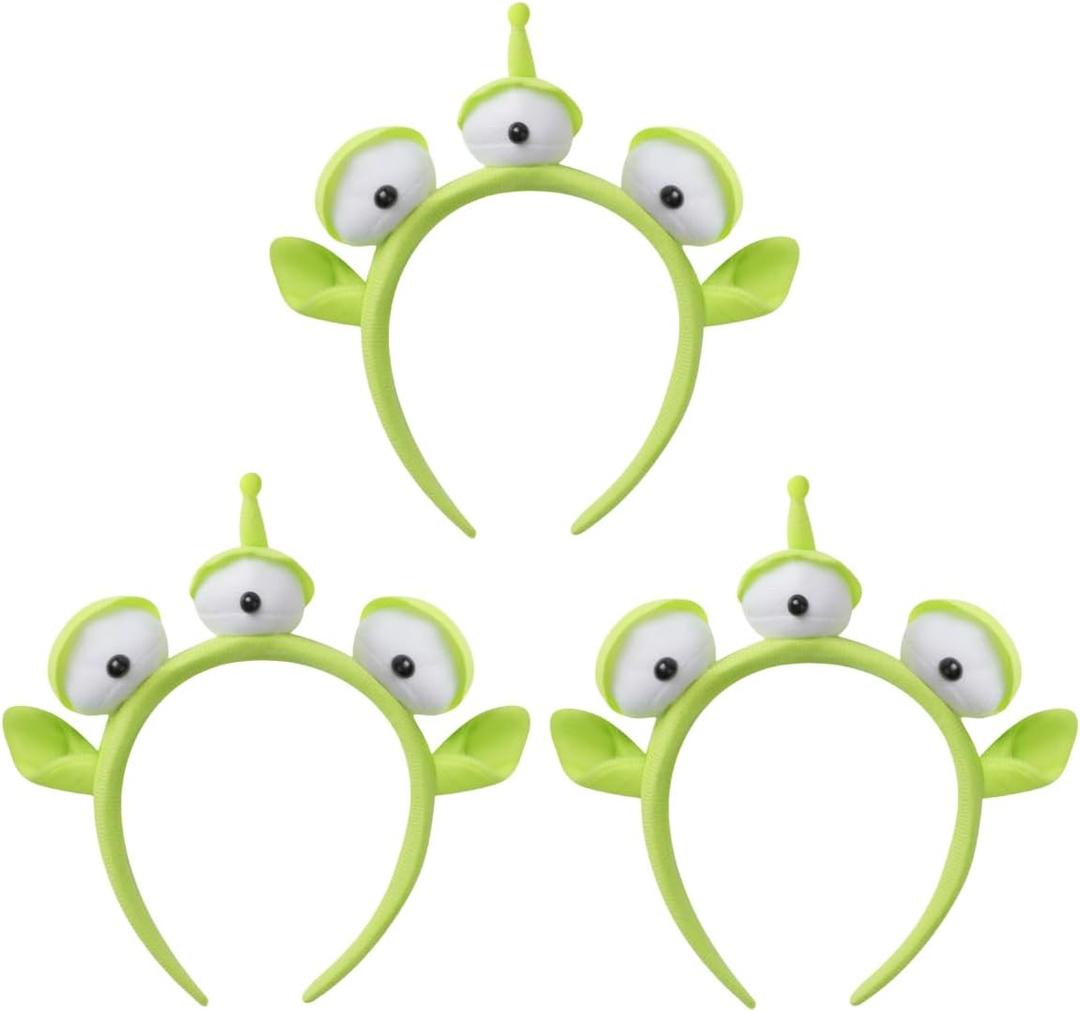 Three-eyed Alien Monster Toy Headband Cute Plush Headband Headwear for Themed Party Costume (3 Pcs)
