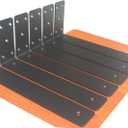 6 Pack L14 x H 6" x W 2.5" 6mm Thick Countertop Support Brackets, Heavy Duty Countertop Hidden Bracket L Shelf Bracket Metal Corbels for Countertops Frosted Black