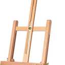 DJAR 25" Mini H-Frame Art Easel, Adjustable Beech Wood Tabletop Wooden Easel for Painting, Portable Painting Display Drawing Stand for Teens, Adults, Students, Natural